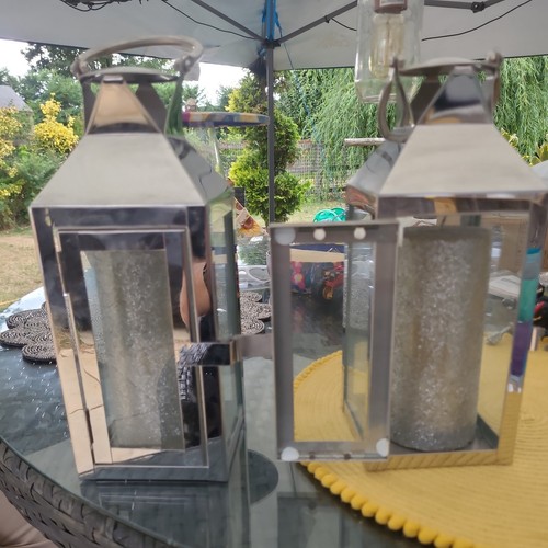 Metal lanterns candle - lanterns,