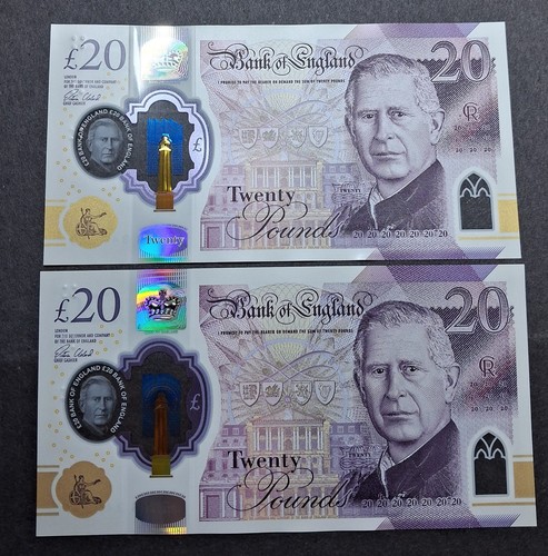 Twenty pound notes - pound, notes.