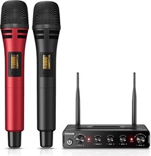 TONOR TW350 Wireless Microphones for Singing,UHF Handheld Dynamic Karaoke Mics&
