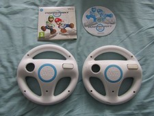 Mario Kart Wii Nintendo Wii, 2008 Video Game with 2 steering wheels 