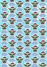 BABY YODA Personalised Christmas Gift Wrap - Star Wars Wrapping Paper - Yoda