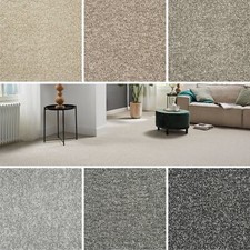 Carpet Cheap 8mm Saxony Carpet 4m 5m Lounge Bedroom Grey Carpets Only £5.49!