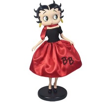 BETTY BOOP IN 50s COSTUME FABRIC DRESS 30.5cm TALL FIGURINE ORNAMENT BOXED NEW