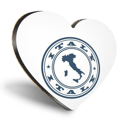 Heart mdf coasters italy map - italy,