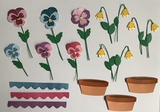 3 Sets “Pansies In Pots”