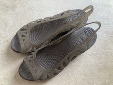 CROCS ADRINA SANDALS WEDGE SLING BACK BROWN JELLY SANDALS CROCS W 11 UK 9