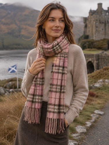 Edinburgh cashmere pink plaid - cashmere,