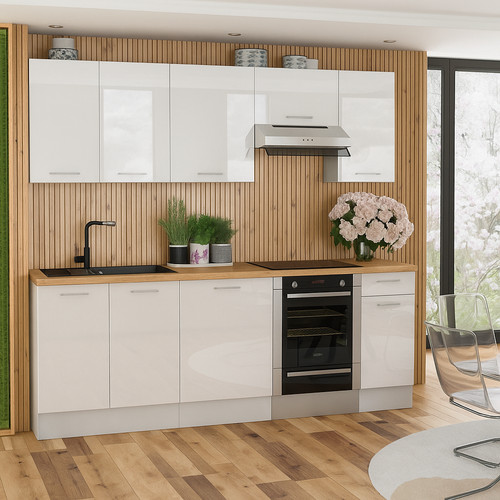 White gloss fitted - white, kitchen
