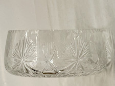 Vintage Edinburgh Lead Crystal Clear Glass Bowl Fruit 18cmD Thistle Theme Cross