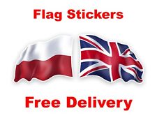 Poland and Union Jack Flag Stickers - Car Van Laptop phone case