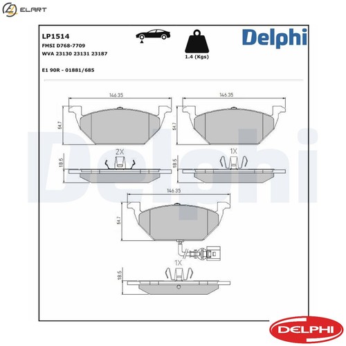 Brake pad set disc - brake,