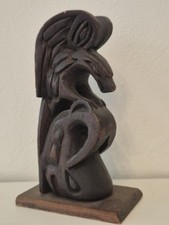 Antique Charlie Mickey NW Coast Nookta Nation Indian Wooden Totem Pole Carving