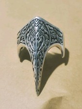 Bikers Ring Sterling Silver 925, Hawk Symbol Style Ottoman Thumb Ring Punk Skull