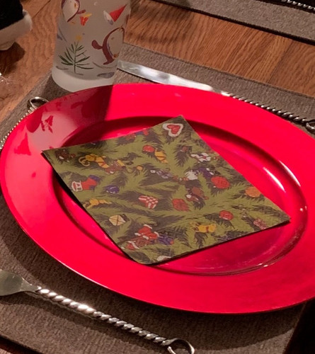 Red charger plates - 6,