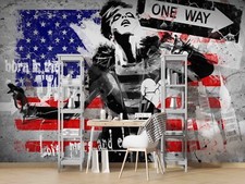 3D Graffiti Marilyn Monroe Self-adhesive Removeable Wallpaper Wall Mural