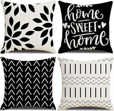 Homefeelzydys Set of 4  Cushion Covers 55 x 55cm 22x 22" Black RRP £22.99