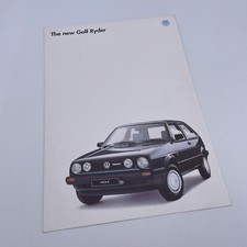 Volkswagen Golf Ryder 1.3 Mk2 Limited Edition 1991 UK Car Market Sales Brochure