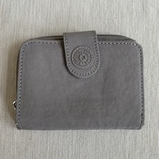 Kipling Grey Purse Wallet Zip Coins Card Holder
