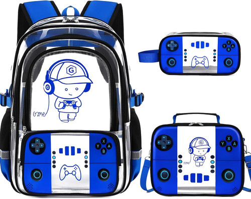 Clear backpack for boys - clear,