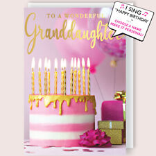 Personalised Granddaughter Musical Birthday Card Singing "Happy Birthday"