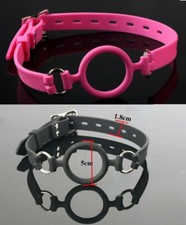 Silicone Adult Open Mouth Gag Hook O-Ring Ball Plug Lockable Bondage BDSM Fetish