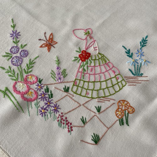 Vintage embroidered tablecloth - vintage,