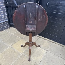 Fine Georgian Mahogany Tilt Top Breakfast Table Scroll Legs