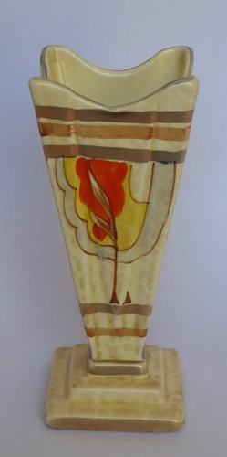 Art deco square tapering vase - art,