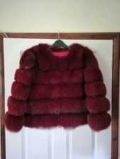 Burgundy Red Fox Fur Coat -