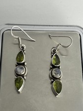 925 sterling silver - silver, peridot