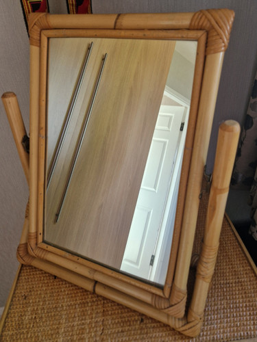 Vintage bamboo dressing table - vintage,