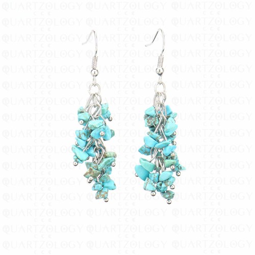 Natural quartz earrings chip - natural,