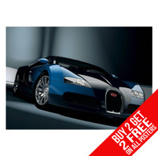BUGATTI VEYRON CHIRON SUPERCAR POSTER PIC ART PRINT A4 A3 - BUY 2 GET ANY 2 FREE