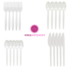 White Plastic Cutlery Spoons