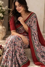Multicolor Saree Printed Silk