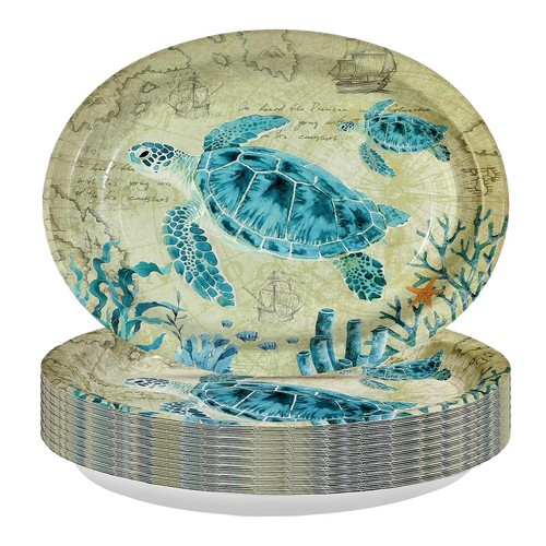 50pcs sea turtles oval paper - sea,