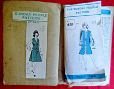 2 VIntage 1960s Sewing Patterns Dress Skirt & Waistcoats Size 42 - 44" Bust
