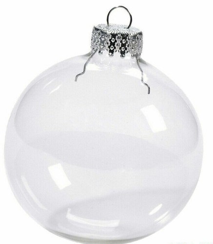 New 60mm clear baubles - clear,