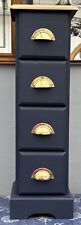 Good Quality Slimline Small Pine Storage Unit Brass Handles & 4 Draws