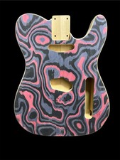 Telecaster Guitar Body  - Alder-  patterned tulip veenered top