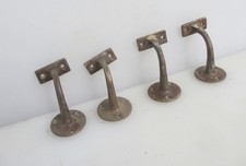 Vintage Brass Hand Rail Brackets Stair Old Handrail Antique x4 BENT