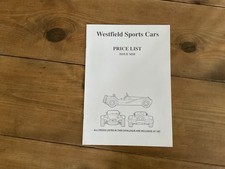 Westfield Sports Cars Kit Price List Issue M10