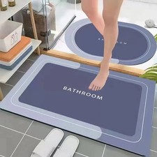 X2 Non Slip Bath Mat Bathroom Rug Toilet Pedestal Mats Water Absorbent