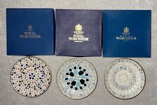 3x Vintage MID-CENTURY Mosaic Tile & Gold Colour Aluminium Decorative Plates