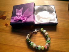 Stunning Earthy Hedgerow Florals Summer charm bracelet. Snake Chain with snap cl