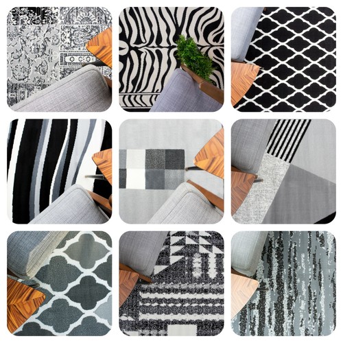 Black grey living room - black,