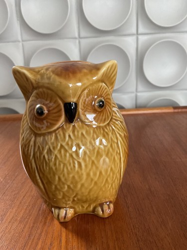 Mid century ceramic owl money - mid,