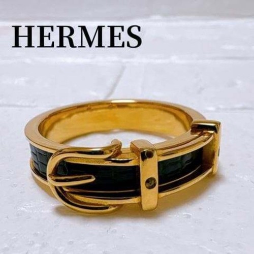 Hermes satin belt motif lizard - satin,