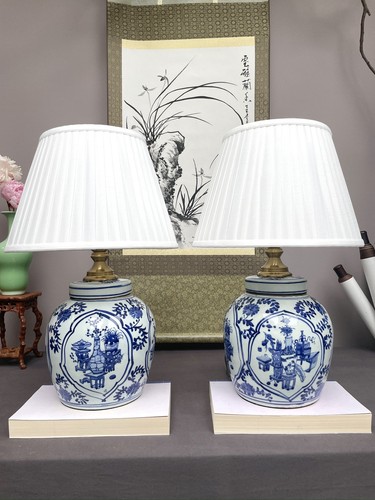 Pair chinoiserie table lamp - chinoiserie,