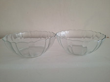 Arcoroc Diamant Mid Size Glass Bowls x 2 Fruit Salad Trifle Vintage Retro 18x7cm